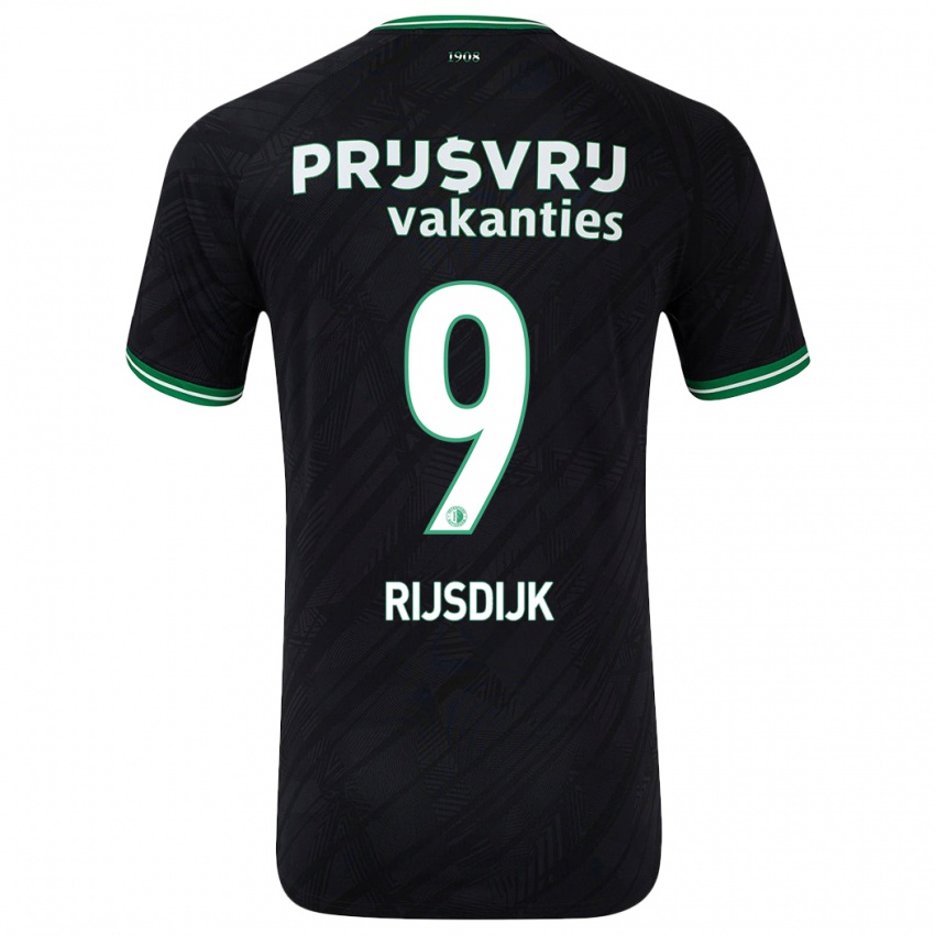 Femme Maillot Pia Rijsdijk #9 Noir Vert Tenues Extérieur 2024/25 T-Shirt Belgique