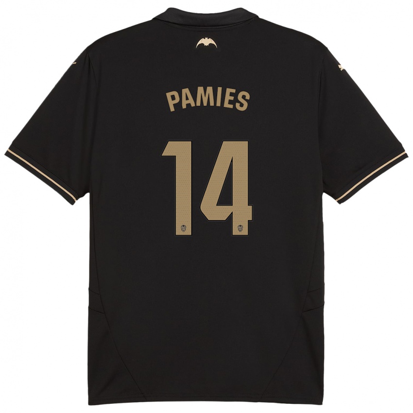 Damen Javi Pamies #14 Schwarz Auswärtstrikot Trikot 2024/25 T-Shirt Belgien