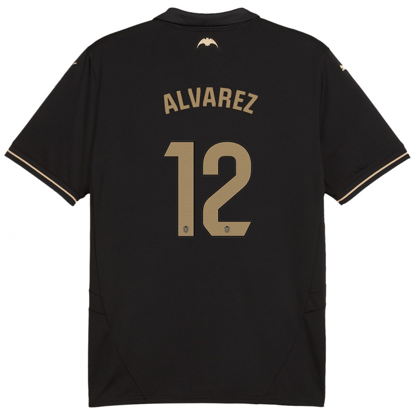 Damen Sofia Alvarez #12 Schwarz Auswärtstrikot Trikot 2024/25 T-Shirt Belgien