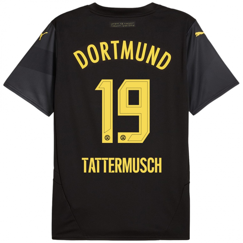 Femme Maillot Ted Tattermusch #19 Noir Jaune Tenues Extérieur 2024/25 T-Shirt Belgique