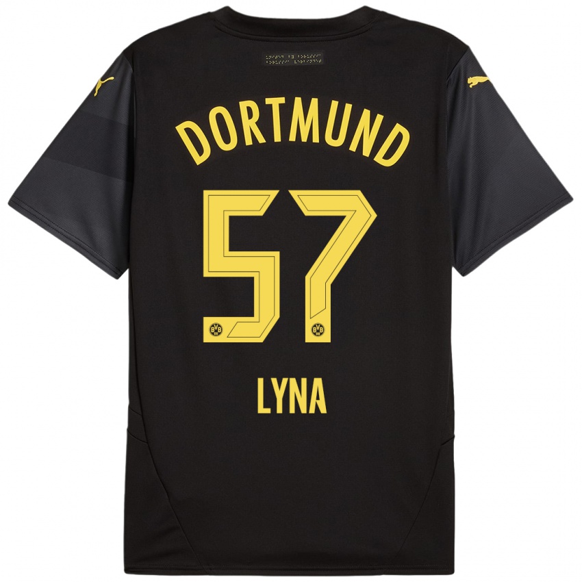 Femme Maillot Schwarz Lyna #57 Noir Jaune Tenues Extérieur 2024/25 T-Shirt Belgique