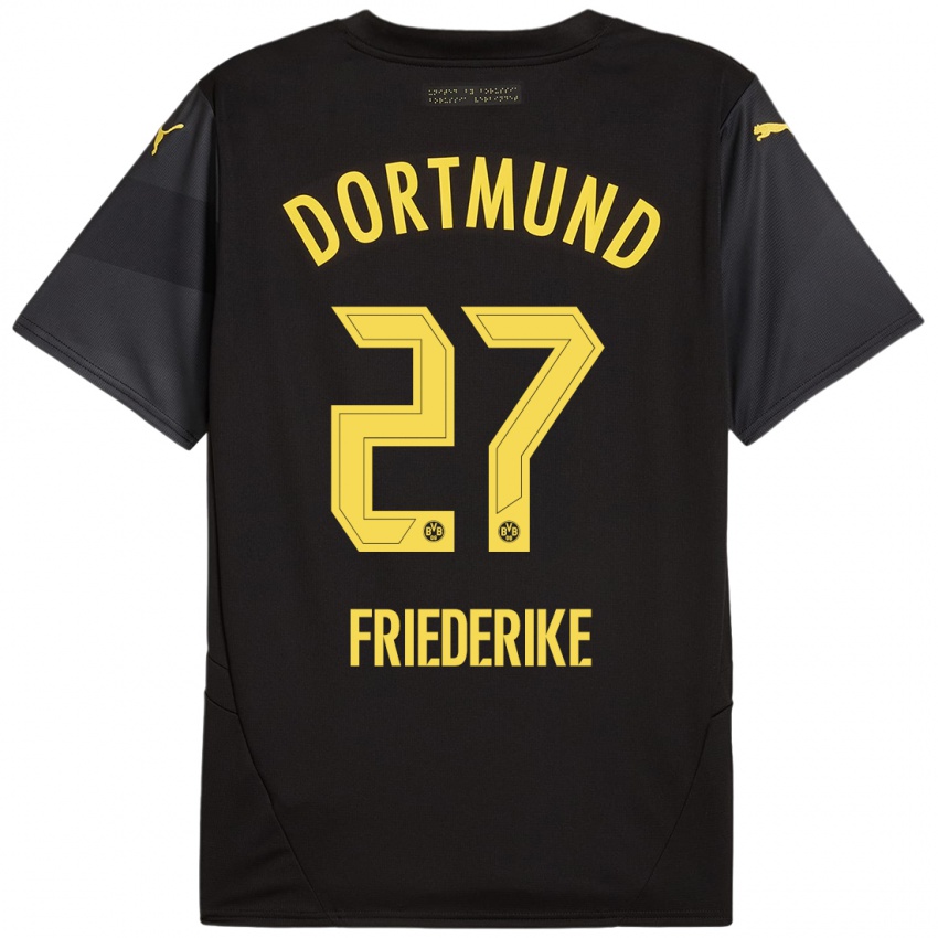 Femme Maillot Burczik Friederike #27 Noir Jaune Tenues Extérieur 2024/25 T-Shirt Belgique