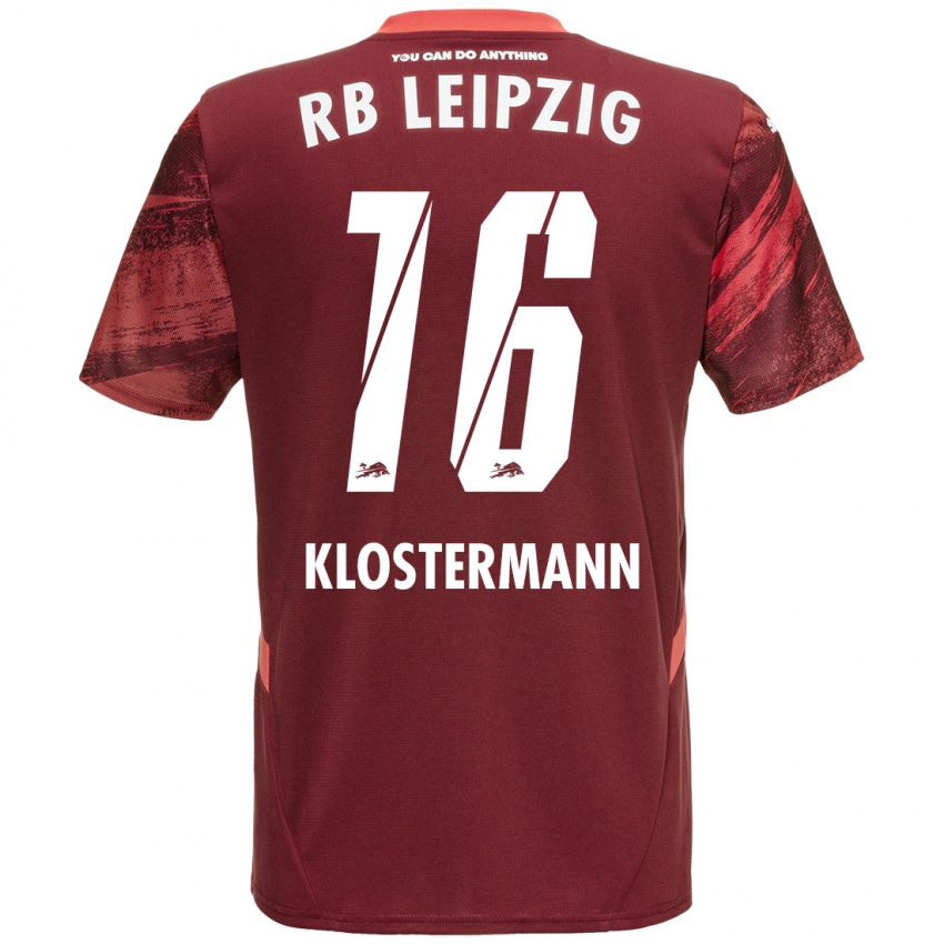 Femme Maillot Lukas Klostermann #16 Bordeaux Tenues Extérieur 2024/25 T-Shirt Belgique