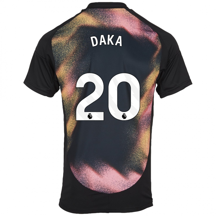 Dames Patson Daka #20 Zwart Wit Uitshirt Uittenue 2024/25 T-Shirt België