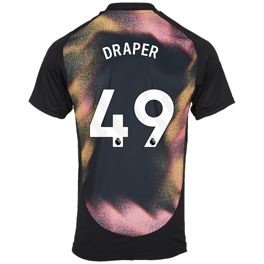 Dames Denny Draper #49 Zwart Wit Uitshirt Uittenue 2024/25 T-Shirt België