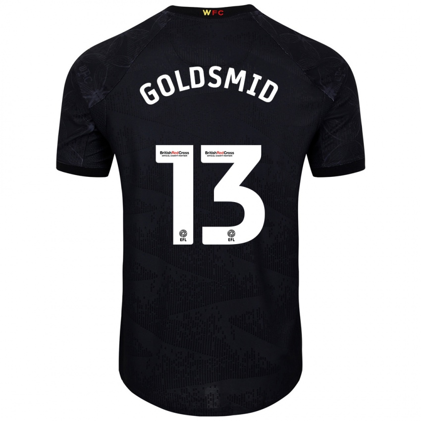 Femme Maillot Jacqui Goldsmid #13 Noir Blanc Tenues Extérieur 2024/25 T-Shirt Belgique