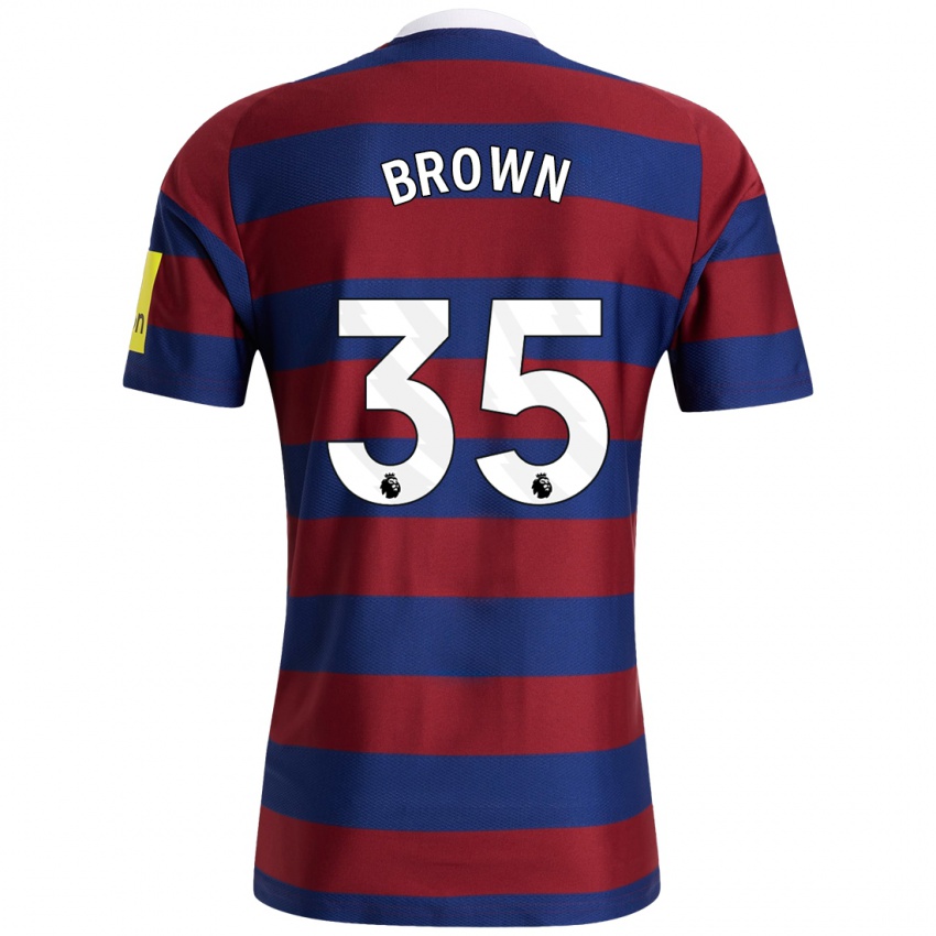 Damen Will Brown #35 Burgunderrot Marineblau Auswärtstrikot Trikot 2024/25 T-Shirt Belgien