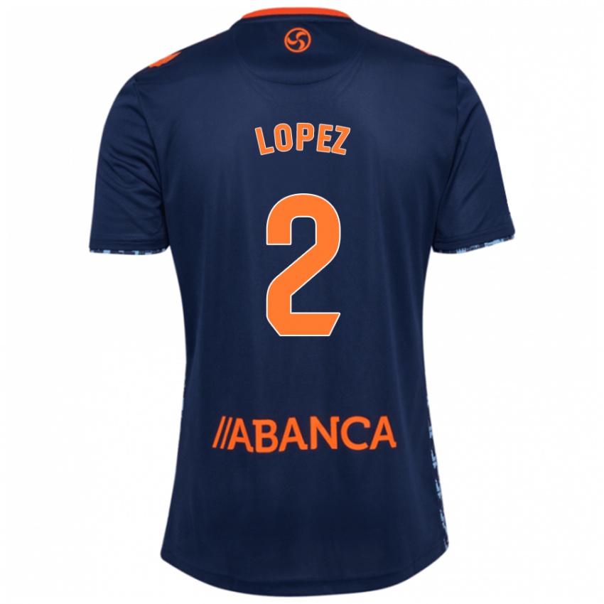 Dames Iván López #2 Marineblauw Uitshirt Uittenue 2024/25 T-Shirt België