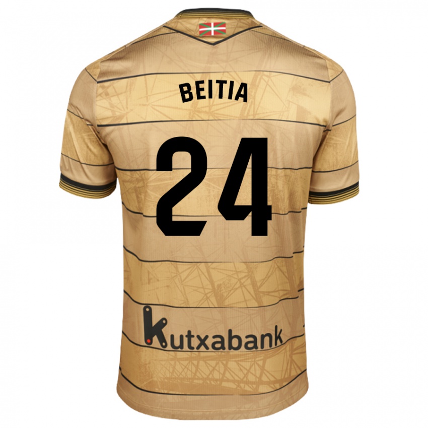 Damen Luken Beitia #24 Braun Auswärtstrikot Trikot 2024/25 T-Shirt Belgien