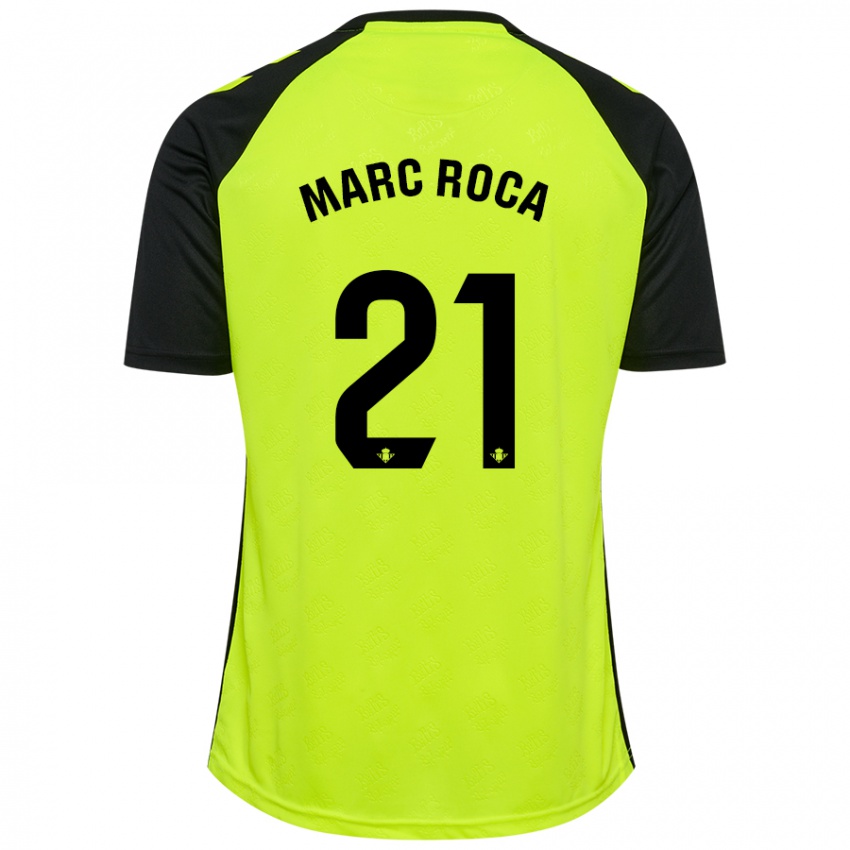 Dames Marc Roca #21 Fluorescerend Geel Zwart Uitshirt Uittenue 2024/25 T-Shirt België