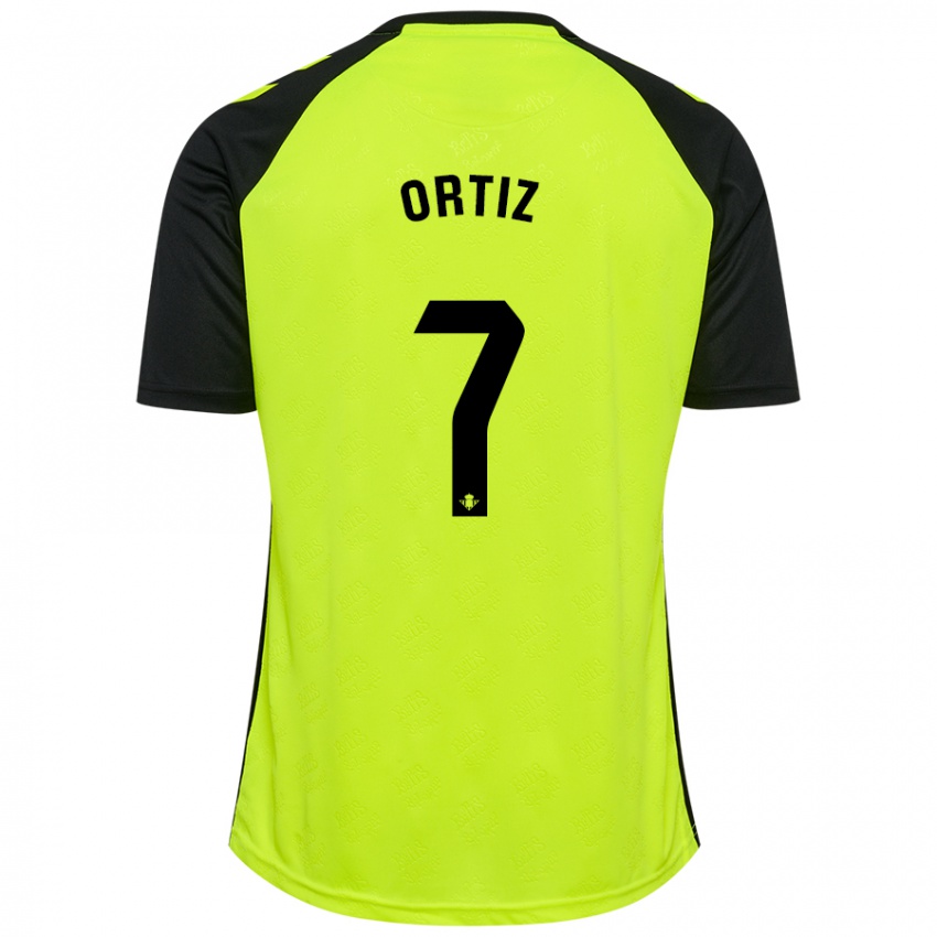 Dames Ángel Ortiz #7 Fluorescerend Geel Zwart Uitshirt Uittenue 2024/25 T-Shirt België