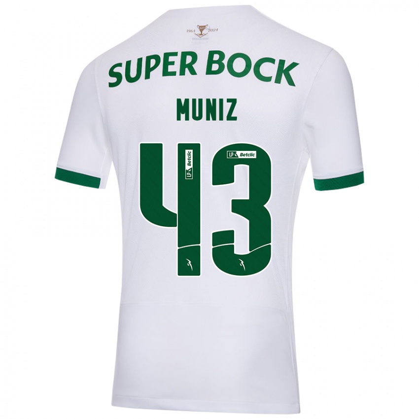 Dames João Muniz #43 Wit Groen Uitshirt Uittenue 2024/25 T-Shirt België