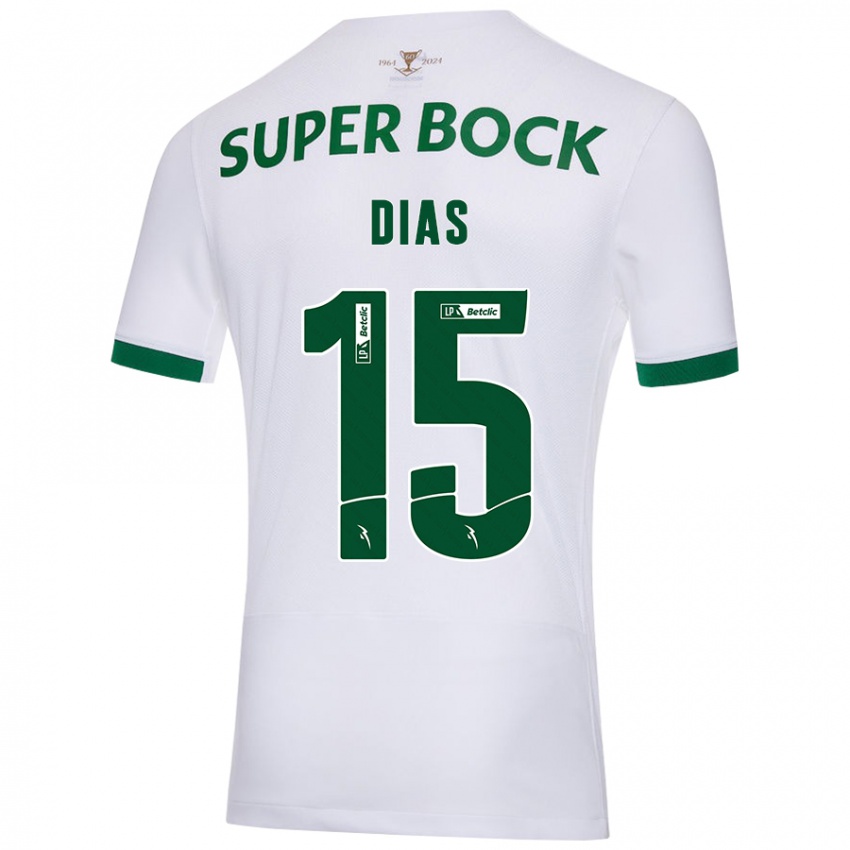 Dames Rodrigo Dias #15 Wit Groen Uitshirt Uittenue 2024/25 T-Shirt België