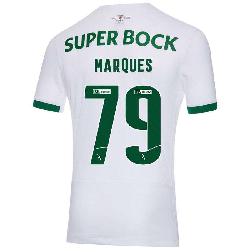 Femme Maillot Rodrigo Marquês #79 Blanc Vert Tenues Extérieur 2024/25 T-Shirt Belgique