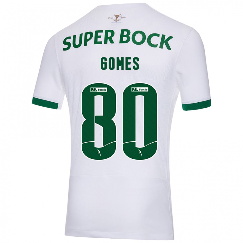 Dames Luís Gomes #80 Wit Groen Uitshirt Uittenue 2024/25 T-Shirt België