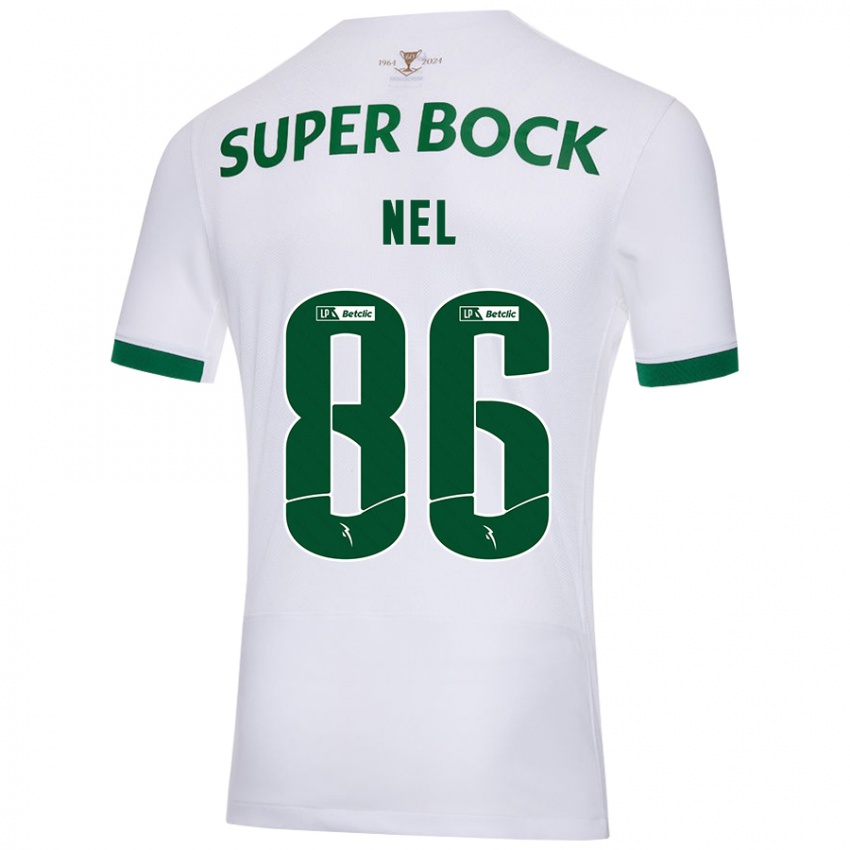 Femme Maillot Rafael Nel #86 Blanc Vert Tenues Extérieur 2024/25 T-Shirt Belgique