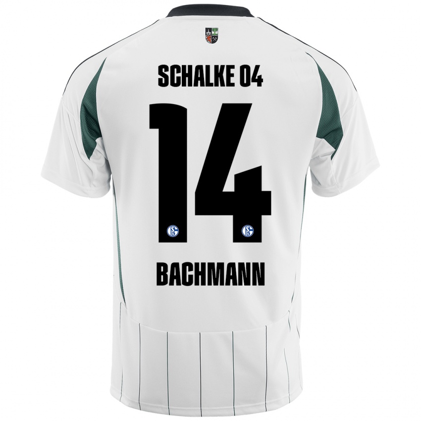 Damen Janik Bachmann #14 Weiß Grün Auswärtstrikot Trikot 2024/25 T-Shirt Belgien