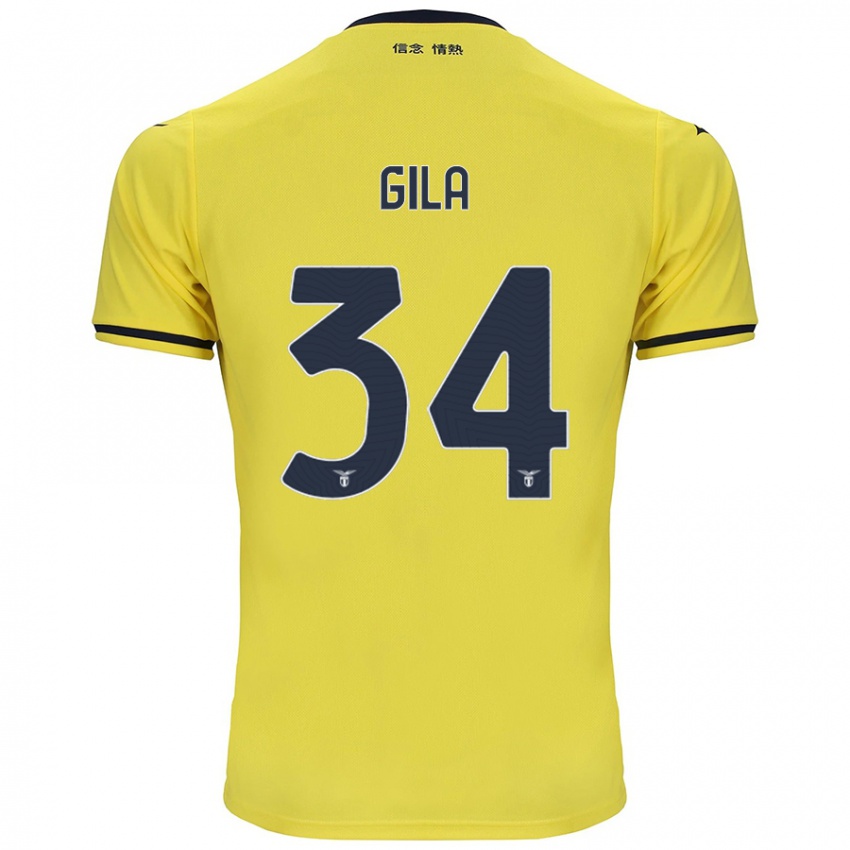 Damen Mario Gila #34 Gelb Auswärtstrikot Trikot 2024/25 T-Shirt Belgien