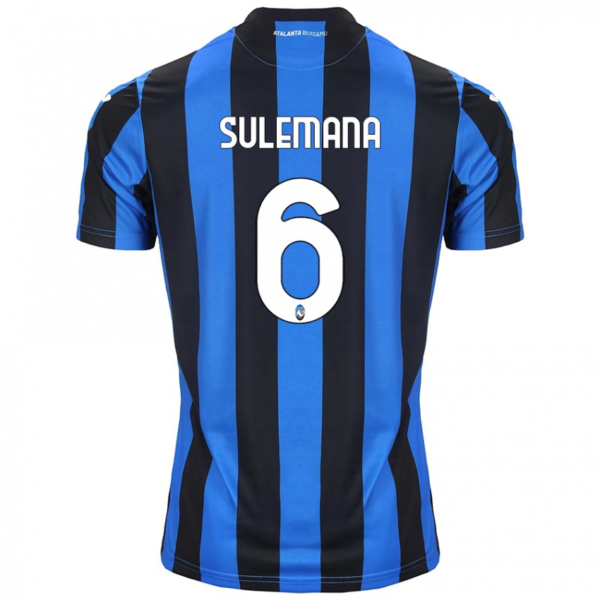 Enfant Maillot Ibrahim Sulemana #6 Bleu Noir Tenues Domicile 2024/25 T-Shirt Belgique