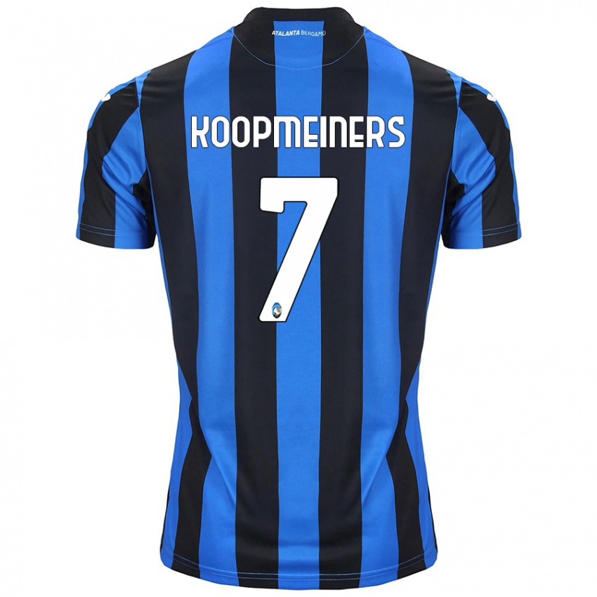 Kinderen Teun Koopmeiners #7 Blauw Zwart Thuisshirt Thuistenue 2024/25 T-Shirt België