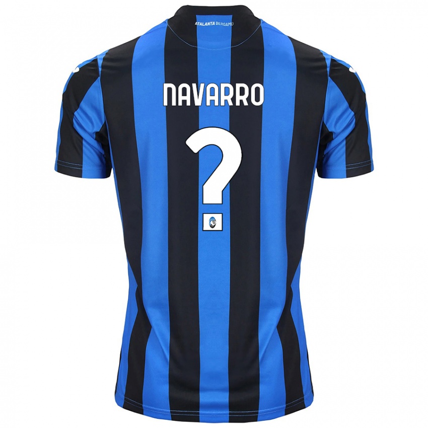 Enfant Maillot Albert Navarro #0 Bleu Noir Tenues Domicile 2024/25 T-Shirt Belgique