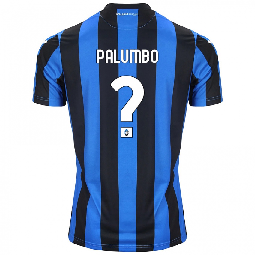 Enfant Maillot Stefano Palumbo #0 Bleu Noir Tenues Domicile 2024/25 T-Shirt Belgique