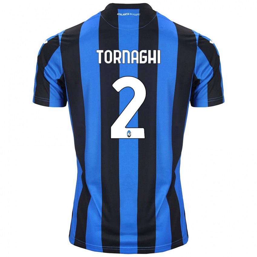 Kinderen Pietro Tornaghi #2 Blauw Zwart Thuisshirt Thuistenue 2024/25 T-Shirt België