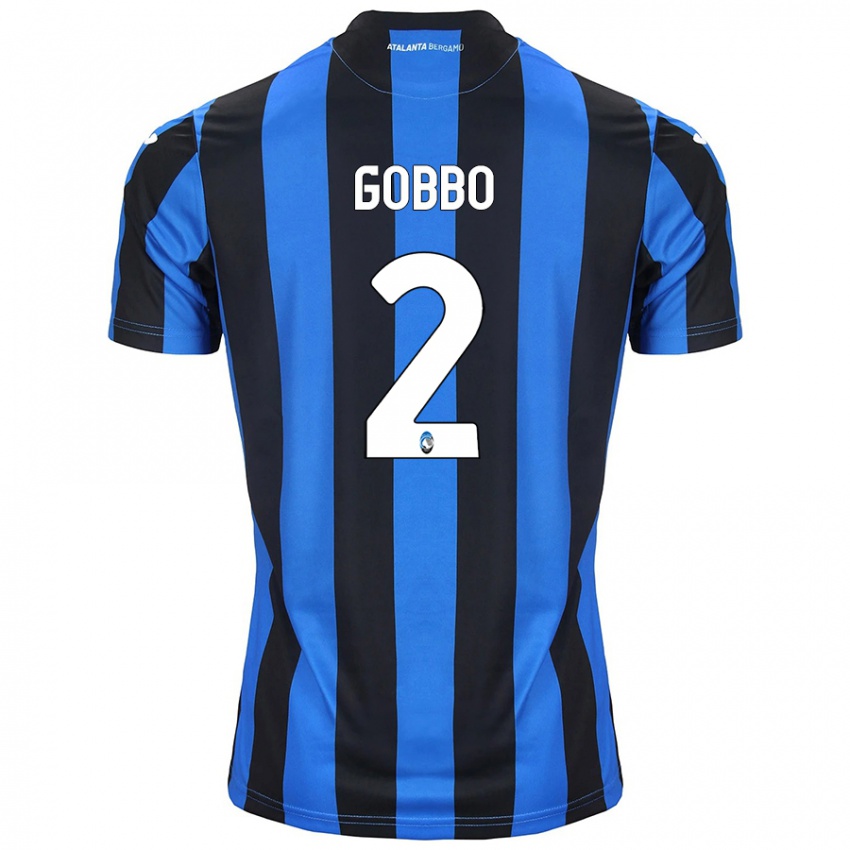 Enfant Maillot Luca Gobbo #2 Bleu Noir Tenues Domicile 2024/25 T-Shirt Belgique