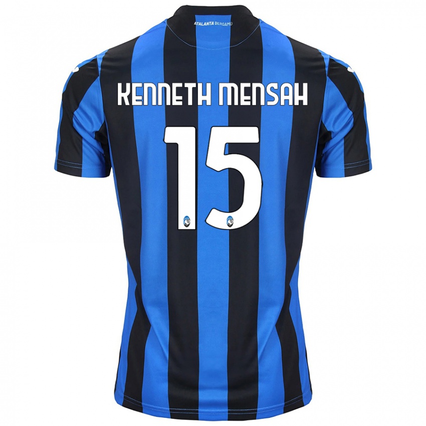 Enfant Maillot Anthony Kenneth Mensah #15 Bleu Noir Tenues Domicile 2024/25 T-Shirt Belgique