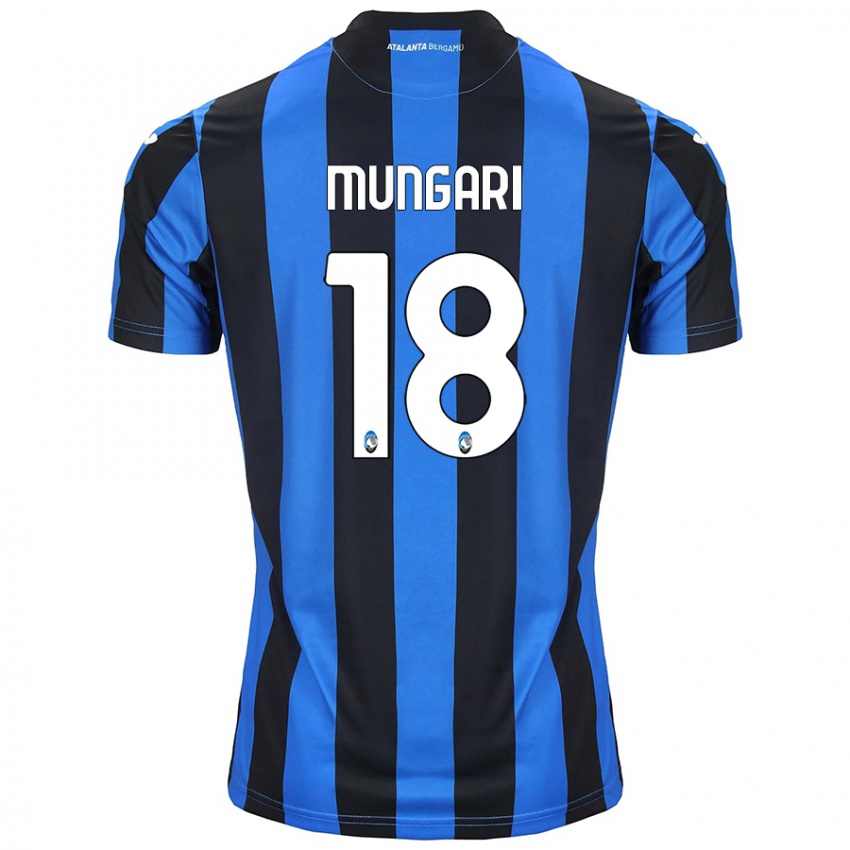 Enfant Maillot Giuseppe Mungari #18 Bleu Noir Tenues Domicile 2024/25 T-Shirt Belgique