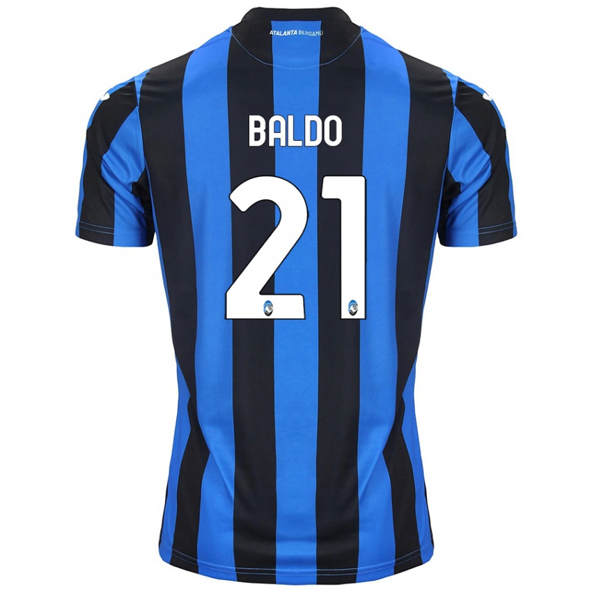 Enfant Maillot Nicolò Baldo #21 Bleu Noir Tenues Domicile 2024/25 T-Shirt Belgique