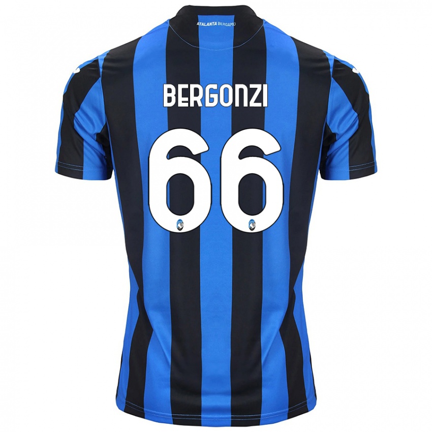 Enfant Maillot Federico Bergonzi #66 Bleu Noir Tenues Domicile 2024/25 T-Shirt Belgique