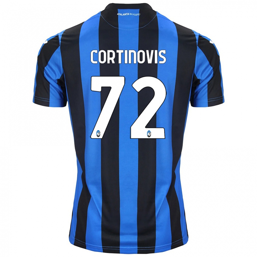 Enfant Maillot Alessandro Cortinovis #72 Bleu Noir Tenues Domicile 2024/25 T-Shirt Belgique