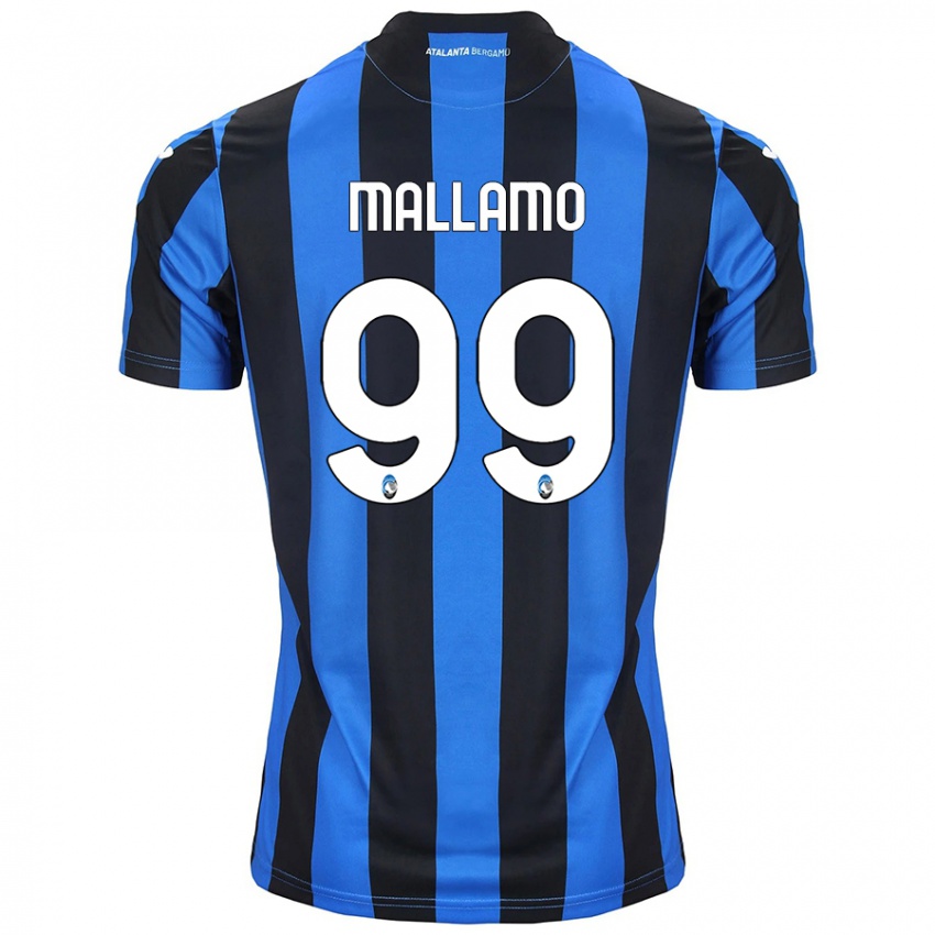 Enfant Maillot Alessandro Mallamo #99 Bleu Noir Tenues Domicile 2024/25 T-Shirt Belgique