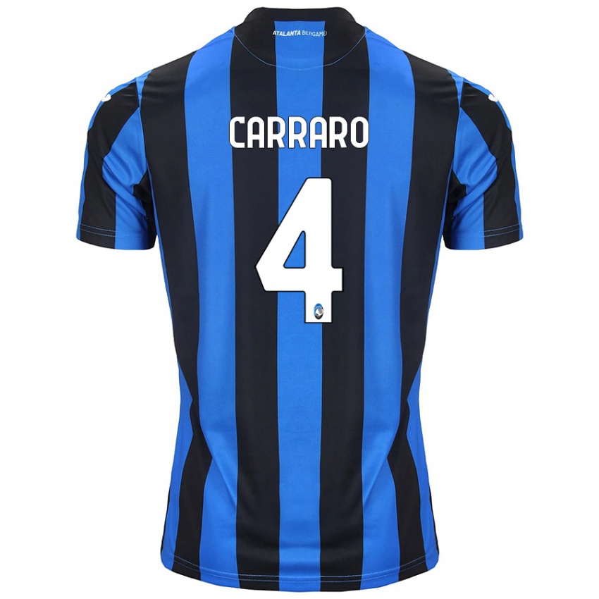 Enfant Maillot Marco Carraro #4 Bleu Noir Tenues Domicile 2024/25 T-Shirt Belgique