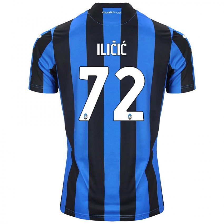 Enfant Maillot Josip Ilicic #72 Bleu Noir Tenues Domicile 2024/25 T-Shirt Belgique