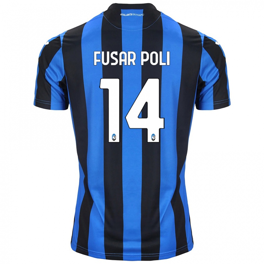 Enfant Maillot Giulia Fusar Poli #14 Bleu Noir Tenues Domicile 2024/25 T-Shirt Belgique