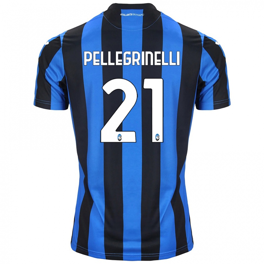 Enfant Maillot Giorgia Pellegrinelli #21 Bleu Noir Tenues Domicile 2024/25 T-Shirt Belgique