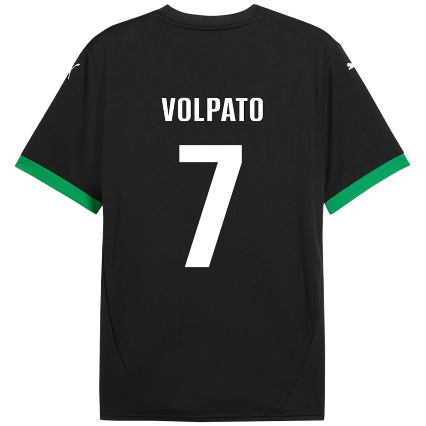 Kinderen Cristian Volpato #7 Zwart Donkergroen Thuisshirt Thuistenue 2024/25 T-Shirt België