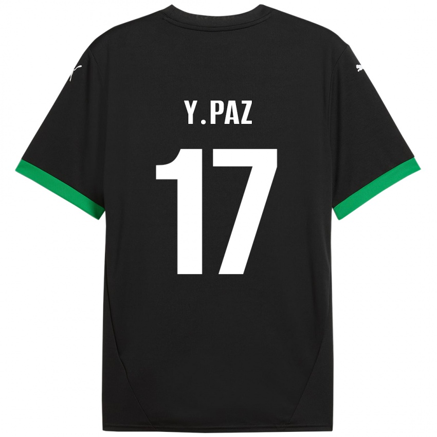 Kinderen Yeferson Paz #17 Zwart Donkergroen Thuisshirt Thuistenue 2024/25 T-Shirt België