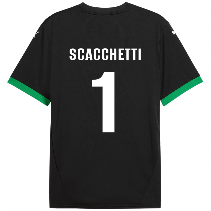 Kinderen Alessandro Scacchetti #1 Zwart Donkergroen Thuisshirt Thuistenue 2024/25 T-Shirt België