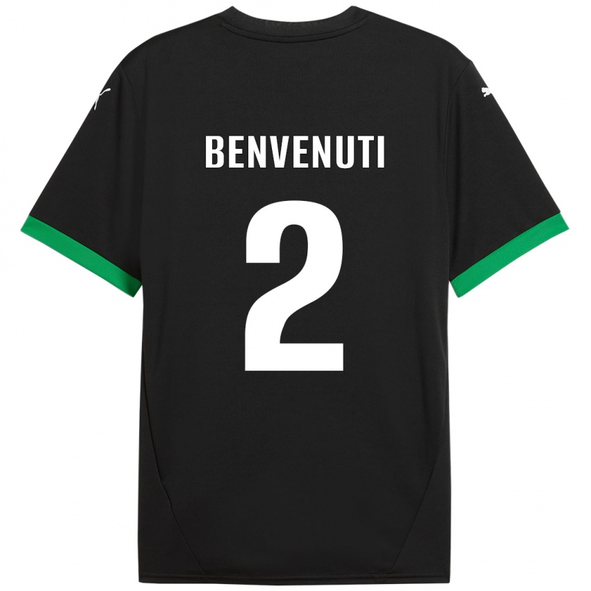 Kinderen Giacomo Benvenuti #2 Zwart Donkergroen Thuisshirt Thuistenue 2024/25 T-Shirt België