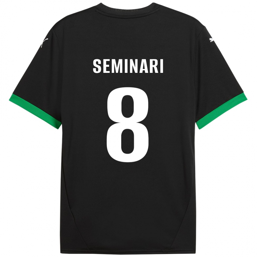 Kinderen Giacomo Seminari #8 Zwart Donkergroen Thuisshirt Thuistenue 2024/25 T-Shirt België