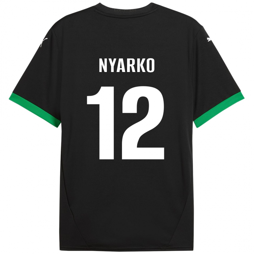 Kinderen Lorenzo Nyarko #12 Zwart Donkergroen Thuisshirt Thuistenue 2024/25 T-Shirt België