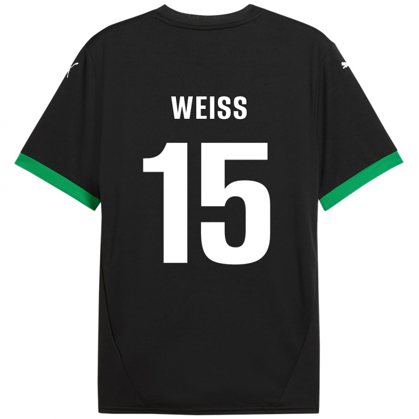 Kinderen David Weiss #15 Zwart Donkergroen Thuisshirt Thuistenue 2024/25 T-Shirt België