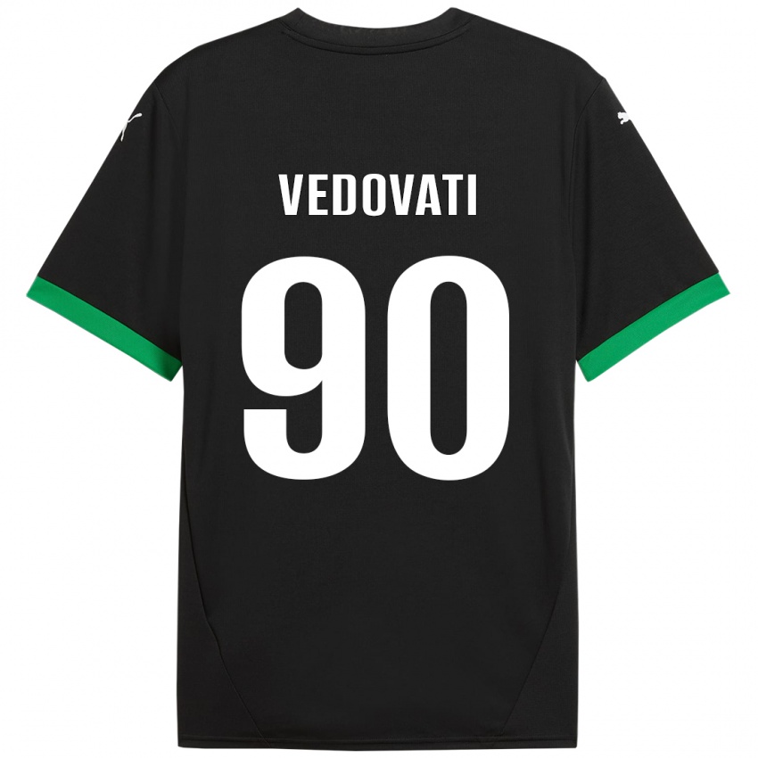 Kinderen Gabriele Vedovati #90 Zwart Donkergroen Thuisshirt Thuistenue 2024/25 T-Shirt België