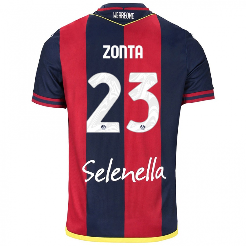 Kinderen Alessandro Zonta #23 Rood Koningsblauw Thuisshirt Thuistenue 2024/25 T-Shirt België