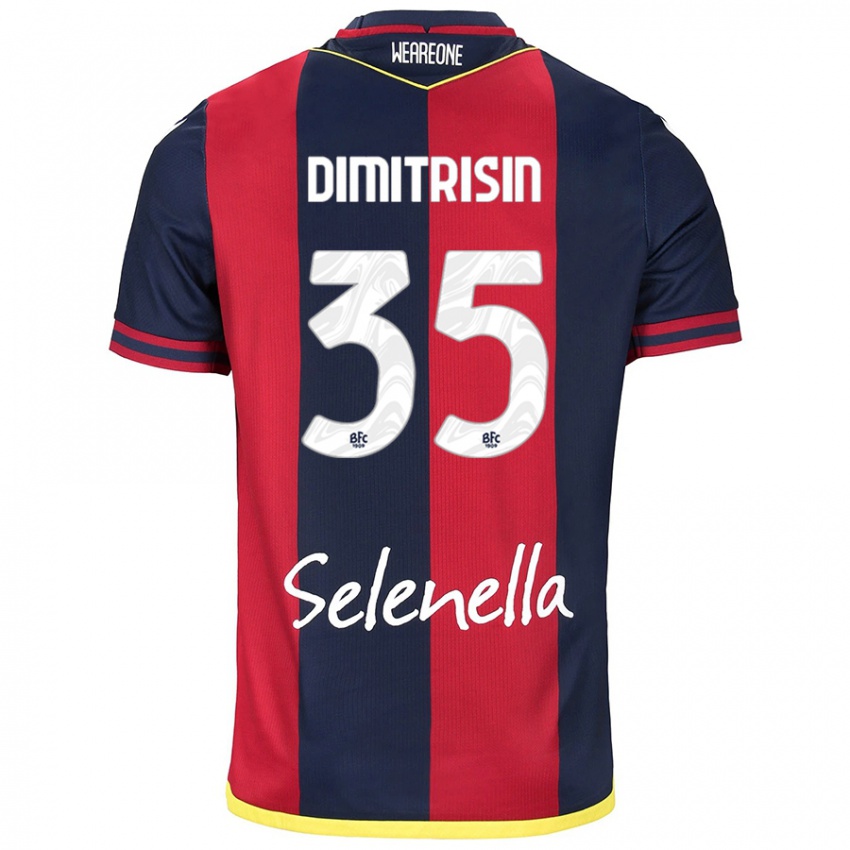 Kinderen Danila Dimitrișin #35 Rood Koningsblauw Thuisshirt Thuistenue 2024/25 T-Shirt België