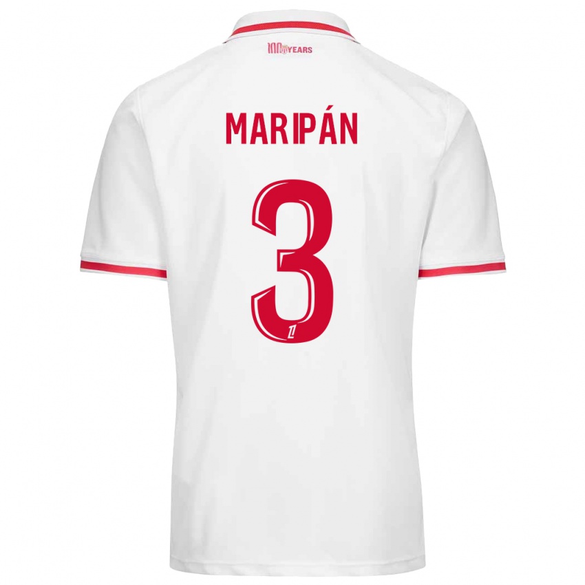 Kinderen Guillermo Maripán #3 Wit Rood Thuisshirt Thuistenue 2024/25 T-Shirt België