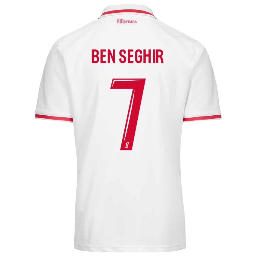 Kinderen Eliesse Ben Seghir #7 Wit Rood Thuisshirt Thuistenue 2024/25 T-Shirt België